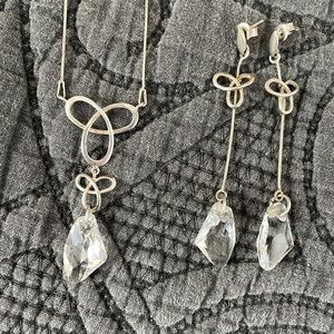 Clear Crystal Necklace and Earring Set